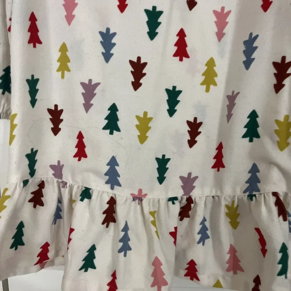 Hanna Anderson Flannel Christmas Tree Nightgown Size 8